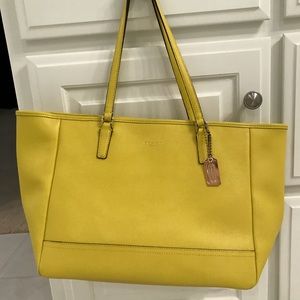 Bright Yellow Large Coach Tote